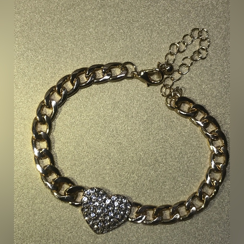Gold Heart Chain Bracelet